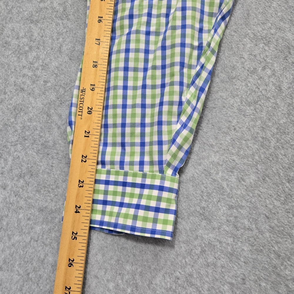 Brooks Brothers Polo Shirt Mens Large‎ Green Blue Check Button Down Traditional - Picture 8 of 8